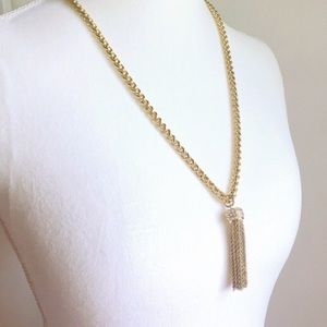 Banana Republic Long Gold Tassel Necklace